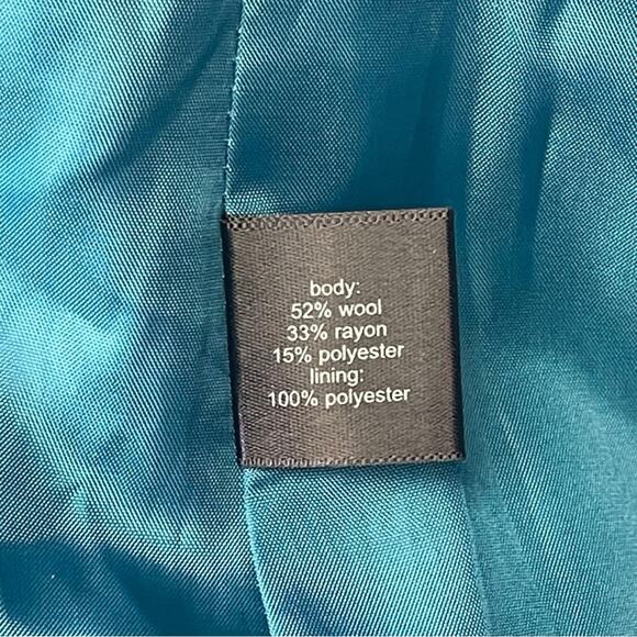 The Limited vintage wool blazer blue ruched shoulder lined size medium - Picture 4 of 7